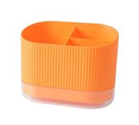YKMYXZ, Escurridor de cucharas, palillos y tenedores, organizador de cubiertos con 3 compartimentos y bloque de cuchillos.(Orange)