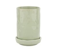 YKMYXZ, Escurridor de utensilios de cerámica, ideal for cucharas, palillos, tenedores y mucho más. Organizador de utensilios de cocina con bandeja de drenaje y bloque de cuchillos.(Green)