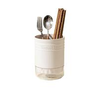 YKMYXZ, Escurridor redondo for cucharas, palillos, tenedores y cubiertos, bloque de cuchillos de 3 colores(White)