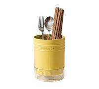 YKMYXZ, Escurridor redondo for cucharas, palillos, tenedores y cubiertos, bloque de cuchillos de 3 colores(Yellow)