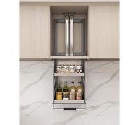 YKMYXZ, Estante abatible for gabinetes Superiores, especiero abatible for gabinete de Cocina, Organizador de cestas elevables for Armario(40cm/15.7in Width)