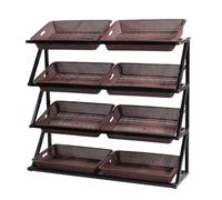 YKMYXZ, Estante de Almacenamiento de cestas for Tiendas minoristas de 43'' de Alto for Papas, cebollas y Productos de conveniencia, con Boca biselada.(Brown)
