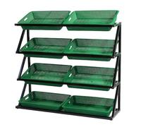 YKMYXZ, Estante de Almacenamiento de cestas for Tiendas minoristas de 43'' de Alto for Papas, cebollas y Productos de conveniencia, con Boca biselada.(Green)