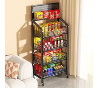 YKMYXZ, Estante de exhibición de supermercado de 4 Capas, estantes for Tiendas minoristas de refrigerios, Soporte for medicamentos con Ganchos