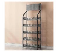 YKMYXZ, Estantería de 4 y 5 niveles for snacks de supermercado, expositores for tiendas minoristas, organizador de snacks comercial for el hogar, tiendas de conveniencia y cocina.(Black 165,60x27cm/23