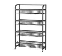 YKMYXZ, Estantería de supermercado de 4 niveles, ideal for el hogar, el baño, la oficina, la cocina, tiendas de conveniencia, for patatas fritas, dulces y frutas.(Black,19.69x7.87x33.86 in/50x20x86 CM