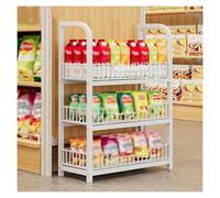 YKMYXZ, Estantería for Snacks de 3, 4 y 5 estantes, Blanca, for supermercados y Tiendas minoristas.(White,3 Tiers)