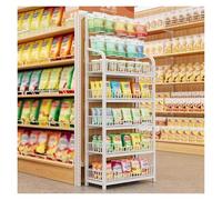 YKMYXZ, Estantería for Snacks de 3, 4 y 5 estantes, Blanca, for supermercados y Tiendas minoristas.(White,5 Tiers)