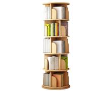 YKMYXZ Estantería giratoria de 5 estantes for artículos del hogar Estante Almacenamiento pie Material Engrosado Soporte Carga Estable Sin tambaleo(Wood Colour)