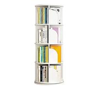 YKMYXZ Estantería giratoria de MDF, estantería Esquina pie, Estante Almacenamiento for Libros, revistas, CD y Fotos(White,50.5 * 128cm)