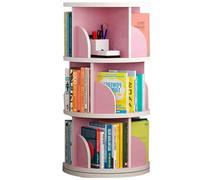 YKMYXZ Estantería giratoria de Varios Niveles Sencilla for Sala Estar Espacio Almacenamiento Suficiente for su Uso(White+Pink,95 * 46cm)