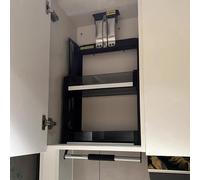 YKMYXZ, Estantes abatibles for Botellas de condimentos, Organizador de Especias con Cesta abatible Que Ahorra Espacio(D 28cm/11in,W 35cm/13.8in)