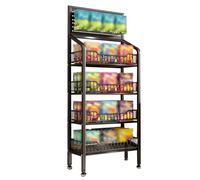 YKMYXZ, Estantes de exhibición de 4 niveles for refrigerios minoristas, estantes de supermercado for cocina, soportes for refrigerios, dulces, bebidas, organizador de almacenamiento, carrito(60x27cm/2