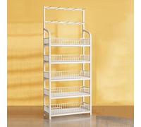 YKMYXZ, Expositor de 4 Niveles for Venta minorista, Estante metálico for almacenar Dulces y Snacks, Organizador de Snacks, Expositor for Snacks, Frutas y Herramientas.(White,5 Tier 60x27x166cm)