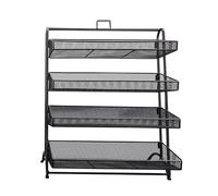 YKMYXZ, Expositor de Dulces for mostrador, Expositor de Aperitivos, Organizador de Metal con cestas y Estante for Frutas.(Black,41 * 25 * 51.5cm)