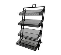 YKMYXZ, Expositor de Dulces for mostrador, Expositor de Aperitivos, Organizador de Metal con cestas y Estante for Frutas.(Black,28 * 21 * 49.5cm)