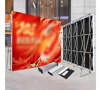 YKMYXZ， Expositores portátiles de Aluminio for Stands, pancartas Plegables emergentes con Marco de tensión.(2.3m(7.5ft) Hx2.3m(7.5ft) L)