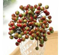 YKMYXZ Flores Artificiales de Interior， 50 Bayas Artificiales, Flores Falsas, decoración navideña, Adornos for árbol de Navidad, Espuma for del hogar, Accesorios Guirnalda DIY(Red Green)