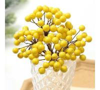 YKMYXZ Flores Artificiales de Interior， 50 Bayas Artificiales, Flores Falsas, decoración navideña, Adornos for árbol de Navidad, Espuma for del hogar, Accesorios Guirnalda DIY(Yellow)