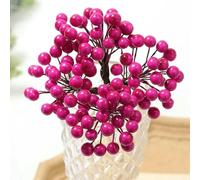 YKMYXZ Flores Artificiales de Interior， 50 Bayas Artificiales, Flores Falsas, decoración navideña, Adornos for árbol de Navidad, Espuma for del hogar, Accesorios Guirnalda DIY(Dark Pink)