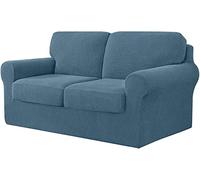 YKMYXZ， Funda de sofá de 7 Piezas con Banda elástica Que Incluye Tres respaldos Separados for sofá de 2 plazas Smoky BLU
