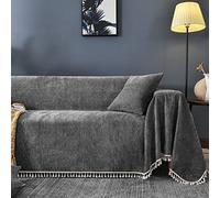 YKMYXZ， Funda de sofá de Chenilla de Lujo for 4 plazas, Color Gris Oscuro(Dark Grey)