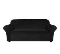 YKMYXZ， Funda de sofá de Felpa Suave, elástica y Agradable for la Piel, Funda Protectora for Sala de Estar, for sofá de 1, 2, 3 o 4 plazas.(Black b,2 Seat Sofa)