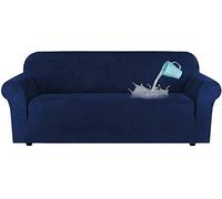 YKMYXZ， Funda de sofá de Terciopelo de Alta Elasticidad, Repelente al Agua, Protector de Muebles Universal de Gamuza Gris, 4 plazas(Navy Blue,4 Seater(228 292cm))