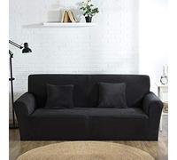 YKMYXZ， Funda de sofá de Terciopelo Grueso y Esponjoso for Sala de Estar, elástica, Universal, Gris Claro, 4 plazas(Black,3 Seater 190 230cm)