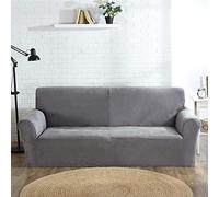 YKMYXZ， Funda de sofá de Terciopelo Grueso y Esponjoso for Sala de Estar, elástica, Universal, Gris Claro, 4 plazas(Light Grey,4 Seater 235 310cm)