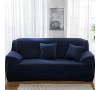 YKMYXZ， Funda de sofá elástica de Color sólido, Ajustable, de Alta Elasticidad, Estilo Veraniego(7,Double Seat Cover)