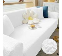YKMYXZ， Funda de sofá elástica for Sala de Estar, for sofá esquinero en Forma de L de 1, 2, 3 o 4 plazas, de Material Grueso y Duradero.(White,4 Seater 235 300cm)