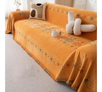 YKMYXZ， Funda de sofá Reversible Estampada, Lavable, Protectora for Mascotas, Decorativa y for Muebles.(Orange,71x150in)