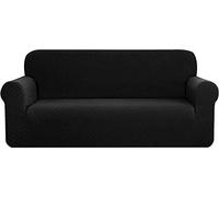 YKMYXZ, Funda de sofá Rhombus de poliéster y Elastano, Color Crema y Blanco, for 3 plazas, Elegante decoración de habitación.(Black,4 Seater/Sofa)