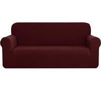 YKMYXZ, Funda de sofá Rhombus de poliéster y Elastano, Color Crema y Blanco, for 3 plazas, Elegante decoración de habitación.(Wine Red,4 Seater/Sofa)