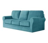 YKMYXZ, Funda elástica for sofá de 2 plazas con Cojines y Respaldo Separados, Color Nero, Compatible con sofás de 3 plazas.(BLU Verde.)