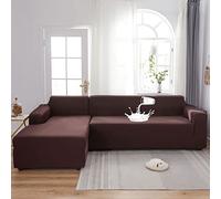 YKMYXZ， Fundas elásticas Impermeables for sofás seccionales en Forma de L de 2 y 3 plazas(Brown,L Shape:2 Seater+3 Seater)