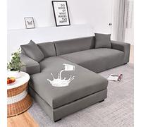 YKMYXZ， Fundas elásticas Impermeables for sofás seccionales en Forma de L de 2 y 3 plazas(Dark Grey,L Shape:3 Seater+4 Seater)