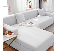 YKMYXZ， Fundas elásticas Impermeables for sofás seccionales en Forma de L de 2 y 3 plazas(White,L Shape:4 Seater+4 Seater)
