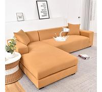 YKMYXZ， Fundas elásticas Impermeables for sofás seccionales en Forma de L de 2 y 3 plazas(Yellow,L Shape:2 Seater+3 Seater)