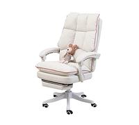 YKMYXZ, Gamichair, Sillas de computadora de PU, Silla giratoria de Oficina, Respaldo Alto, Ajuste de Altura, Silla de Escritorio for PC, Sillas de Escritorio/Rosa(White)