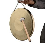 YKMYXZ, Gong de mano de 30 cm, platillo, gong de latón, instrumento de percusión de ópera de iglesia con martillo de juego redondo, mini gong(32cm)