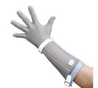 YKMYXZ Guantes anticorte de acero inoxidable, resistentes a cortes, grado alimenticio, malla seguridad, con brazos alargados(Arm 15cm,1PCS/XS)