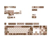 YKMYXZ, Juego de 131 Teclas sublimadas por Calor en Color marrón café, Personalizables for teclados mecánicos.