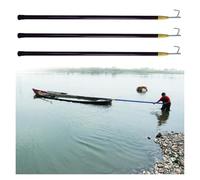 YKMYXZ, Juego de 3 Ganchos Salvavidas con Poste, versátiles Ganchos for Amarre de Barco, Luces de Cuerda, Varilla telescópica for Muelle.(3 Pcs Brown,5m 1.23m(16.4 4 ft))