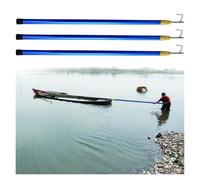 YKMYXZ, Juego de 3 Ganchos Salvavidas con Poste, versátiles Ganchos for Amarre de Barco, Luces de Cuerda, Varilla telescópica for Muelle.(3 Pcs Blue,4m 1.2m(13.1 3.9 ft))