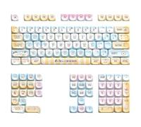 YKMYXZ, Juego de Teclas de 120 Teclas con diseño de Animal, sublimadas por Calor, for teclados mecánicos, interruptores y Teclas de Repuesto.(White and Blue Seaside)