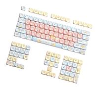 YKMYXZ, Juego de Teclas de 120 Teclas con diseño de Animal, sublimadas por Calor, for teclados mecánicos, interruptores y Teclas de Repuesto.(Pink Blue Yellow Archery)