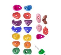 YKMYXZ Kit de Agarre for Pared Escalada en Roca, Madera, for Juegos Infantiles, Deportes, Manos y pies, for Soporte Marco(Color 19pcs Without Screw)