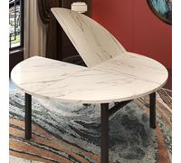 YKMYXZ, Mesa de Comedor de Madera sin Patas, Mesa Redonda for Banquetes de Restaurante Comercial, 1,8 cm de Grosor.(White Marble,200 cm (79 Inch))